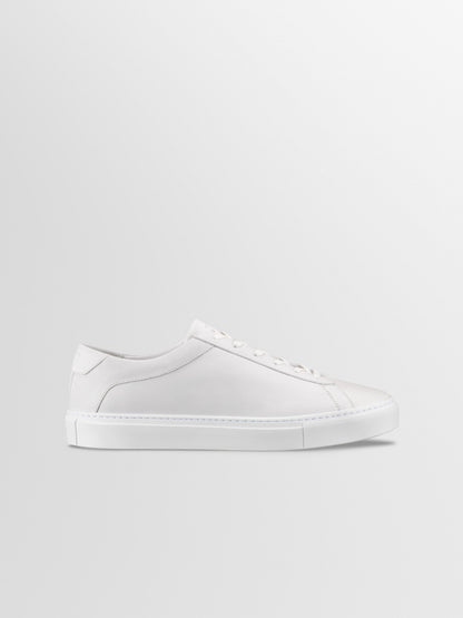 Capri Leather Sneaker in Triple White Rose Anvil