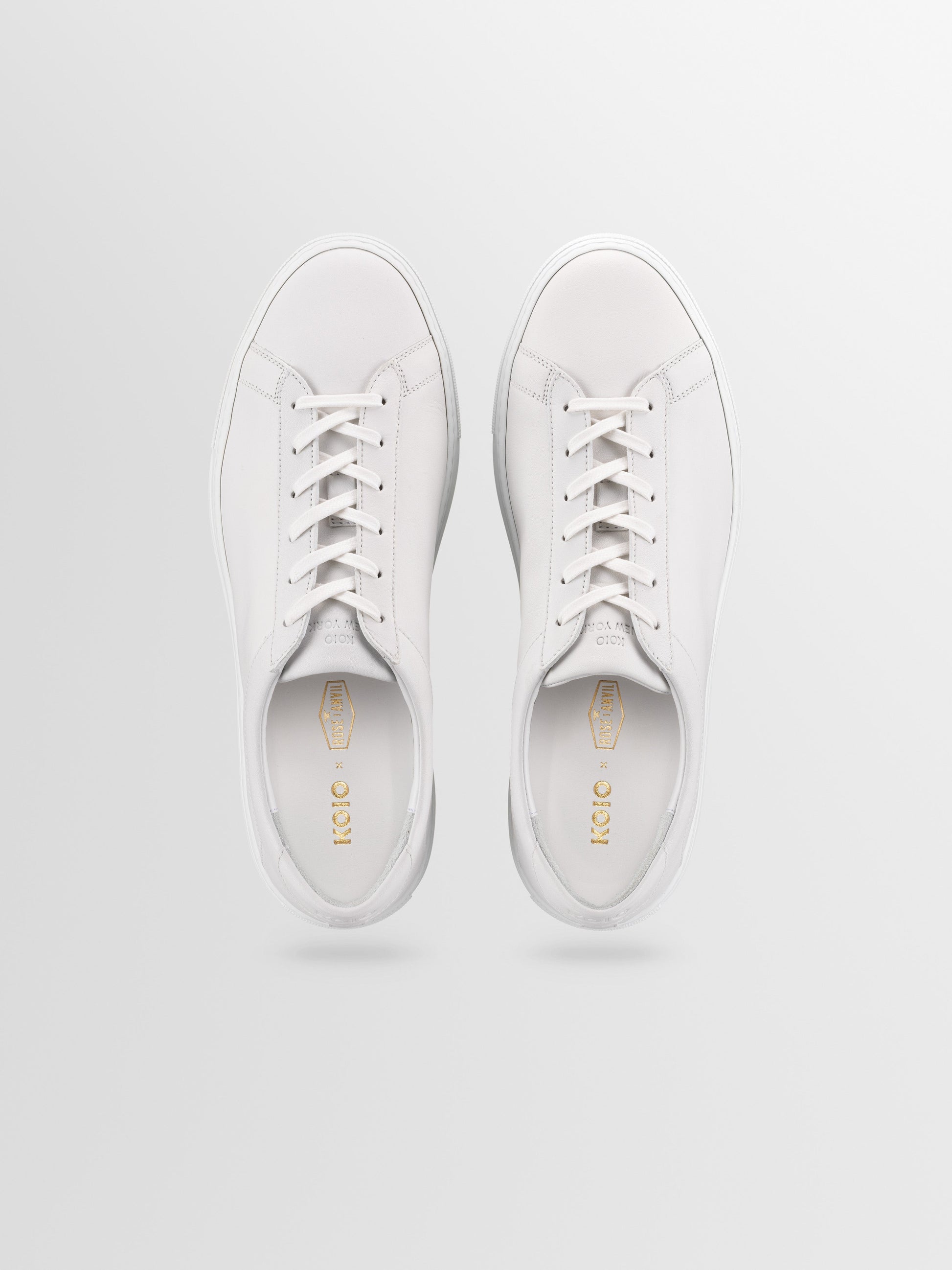 Capri Leather Sneaker in Triple White Rose Anvil
