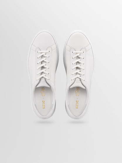 Capri Leather Sneaker in Triple White Rose Anvil