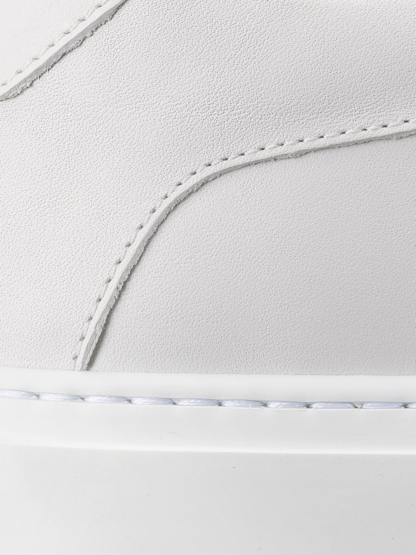 Capri Leather Sneaker in Triple White Rose Anvil