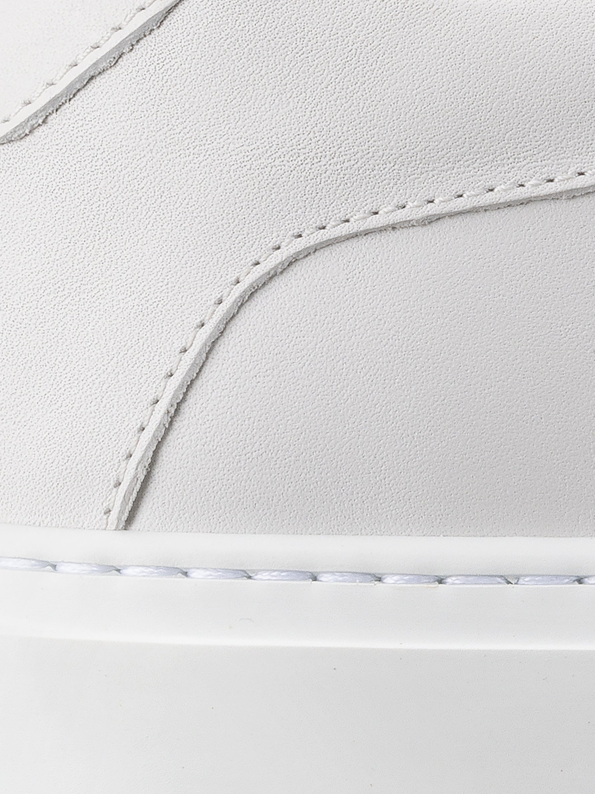 Capri Leather Sneaker in Triple White Rose Anvil