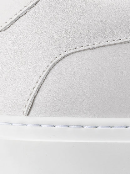 Capri Leather Sneaker in Triple White Rose Anvil