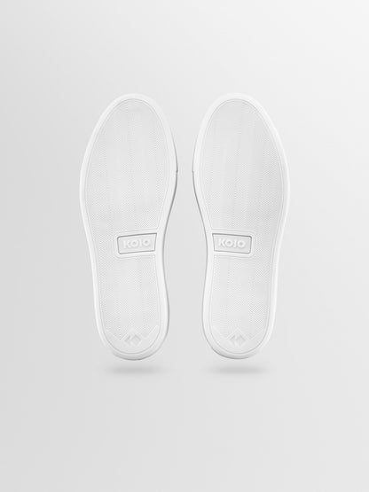 Capri Leather Sneaker in Triple White Rose Anvil
