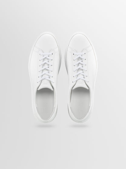 Capri Leather Sneaker in Triple White Wide Fit