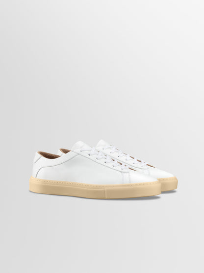 Capri Leather Sneaker in White Light Gum