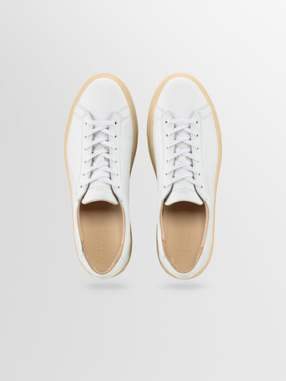 Capri Leather Sneaker in White Light Gum