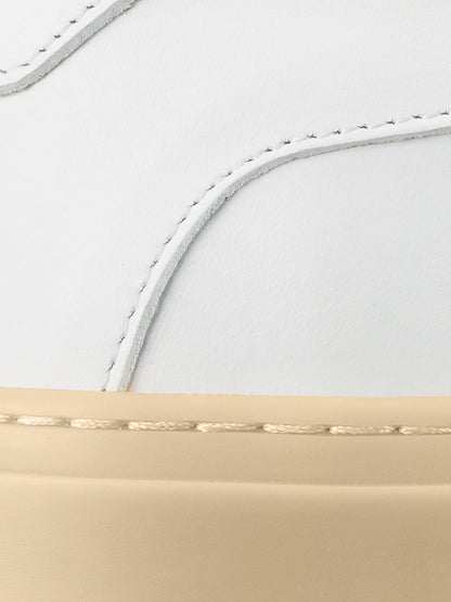 Capri Leather Sneaker in White Light Gum