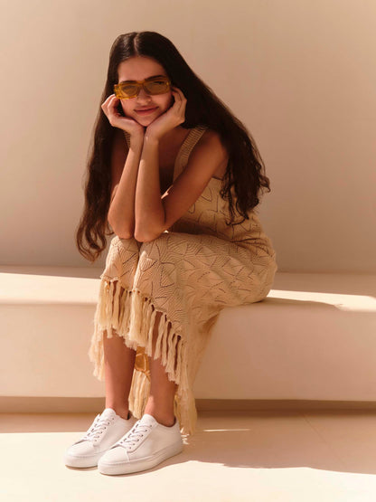 Capri Leather Sneaker in Triple White